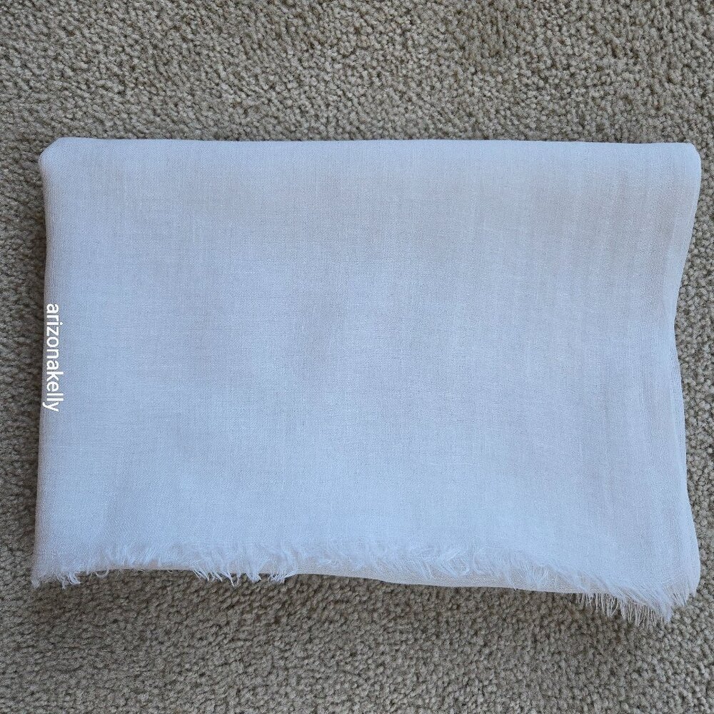Perfect White Linen Scarf - Picture 8 of 8